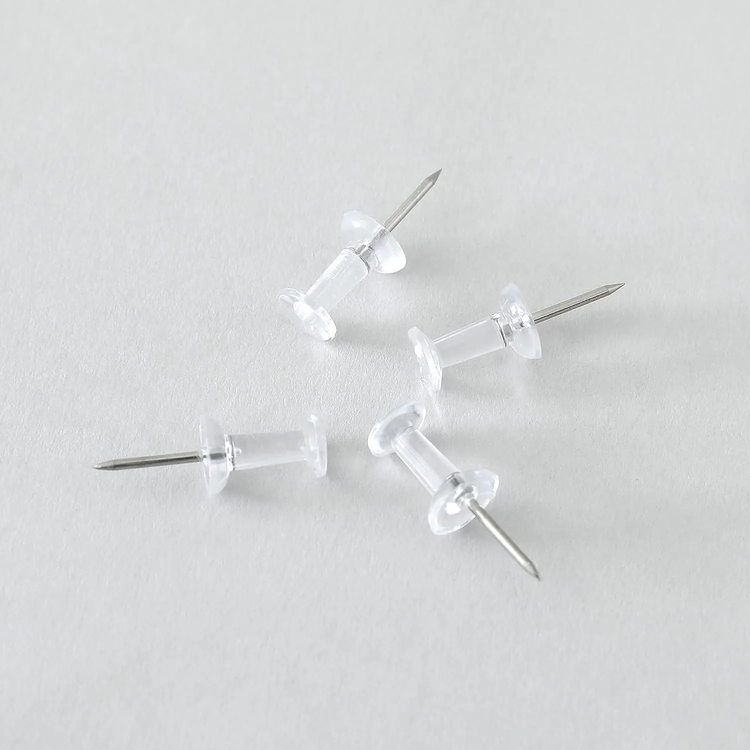 Kuber Industries Push Pins Tacks|Heavy-Duty Notice Board Pins|200" (Transparent) (Pack of 5)