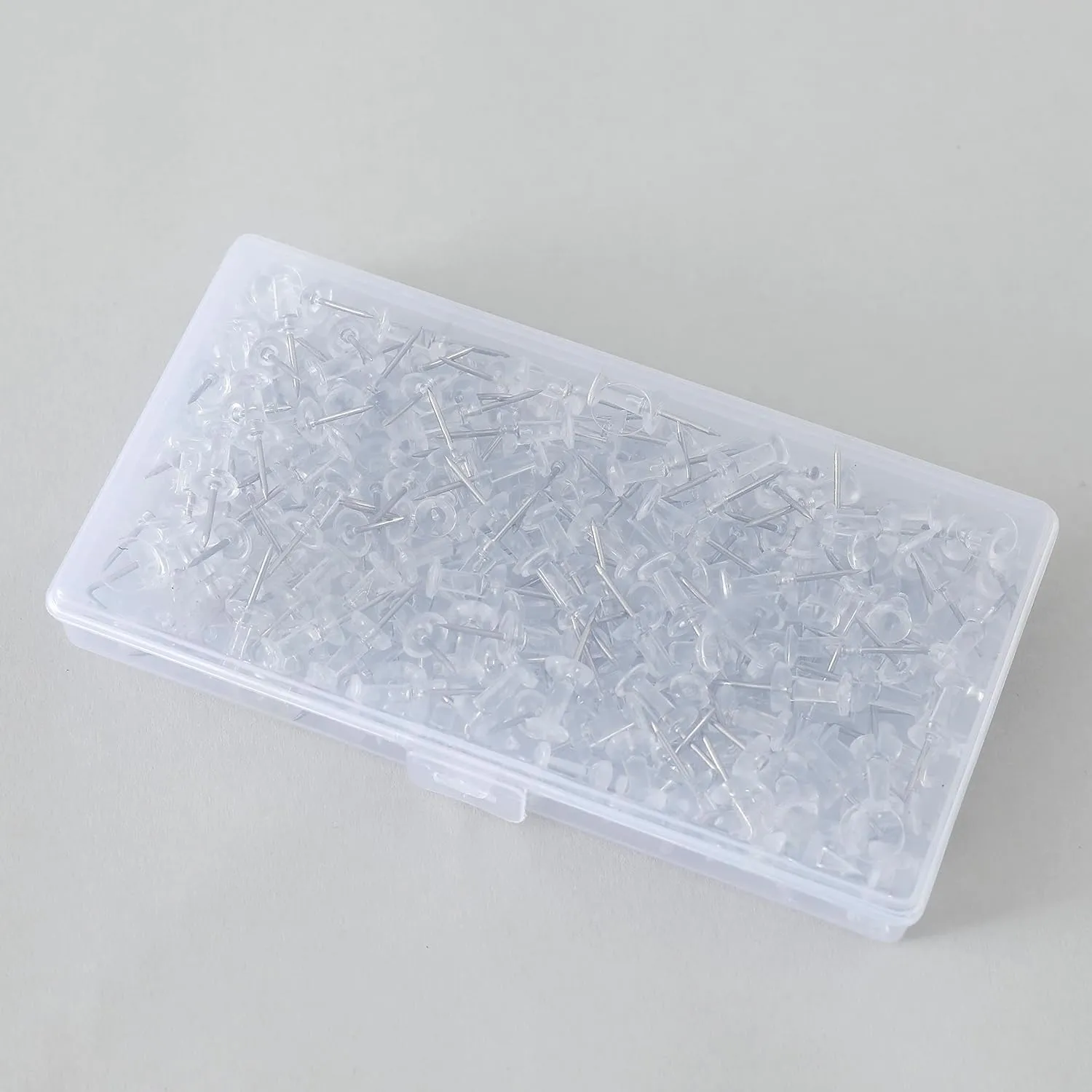 Kuber Industries Push Pins Tacks|Heavy-Duty Notice Board Pins|200" (Transparent) (Pack of 5)