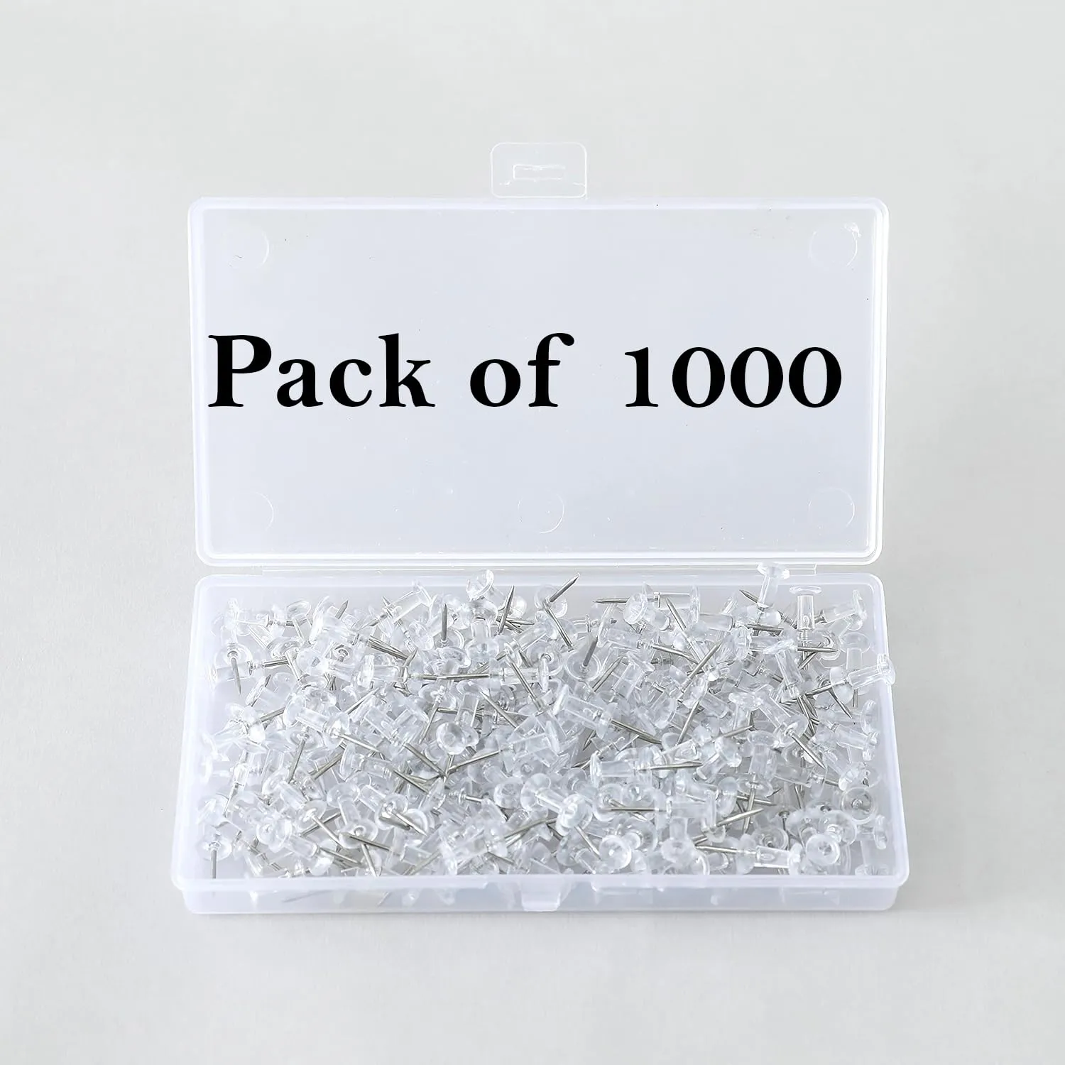 Kuber Industries Push Pins Tacks|Heavy-Duty Notice Board Pins|200" (Transparent) (Pack of 5)