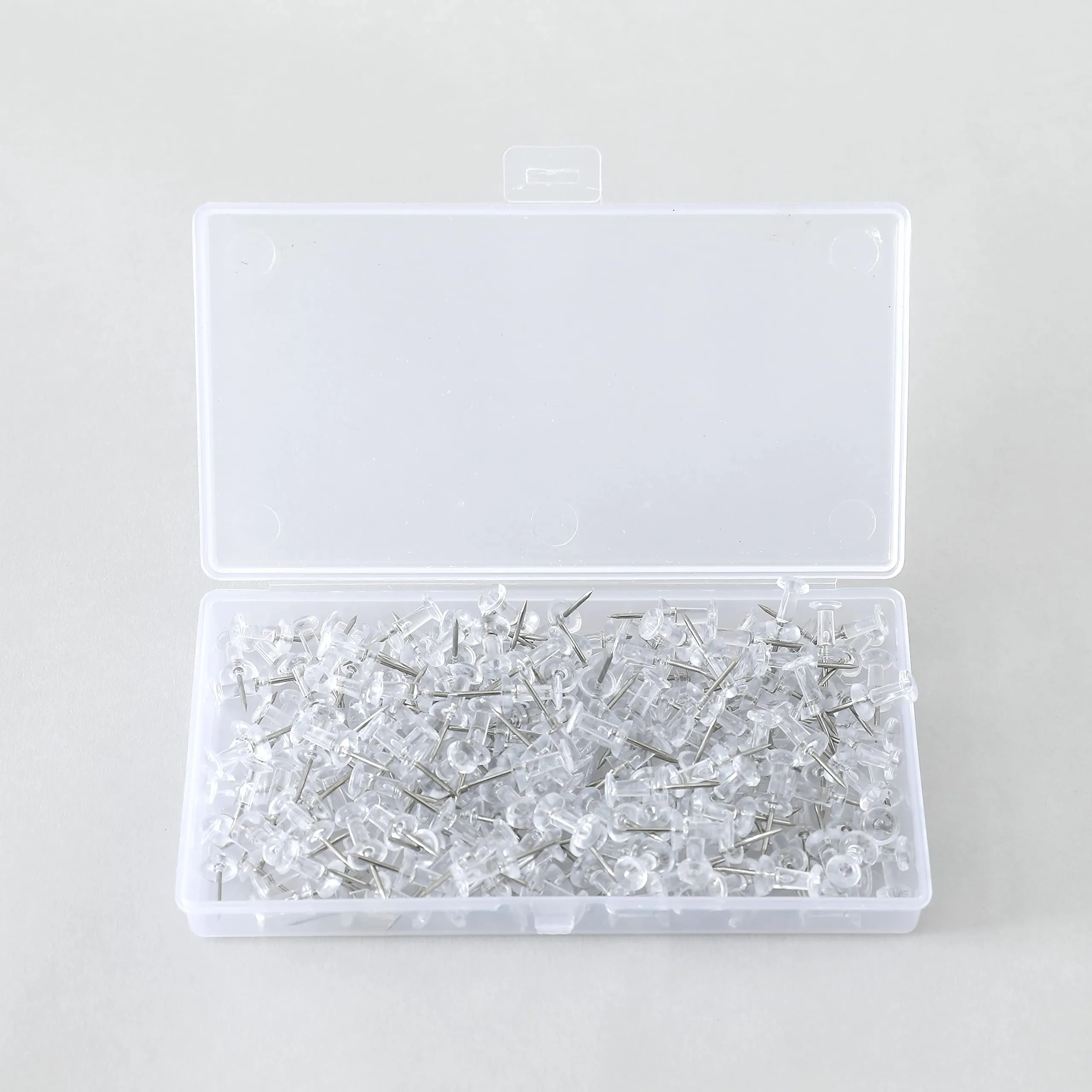 Kuber Industries Push Pins Tacks|Heavy-Duty Notice Board Pins|200" (Transparent)