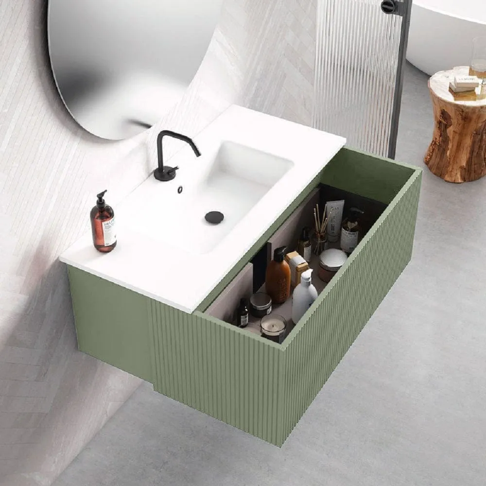 Lucena Bath 24" Bari Vanity with Ceramic Sink in White, Gray, Green or Navy