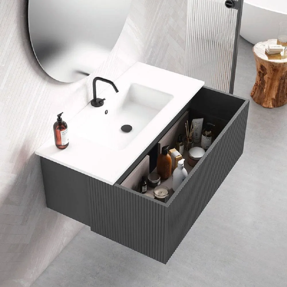 Lucena Bath 24" Bari Vanity with Ceramic Sink in White, Gray, Green or Navy
