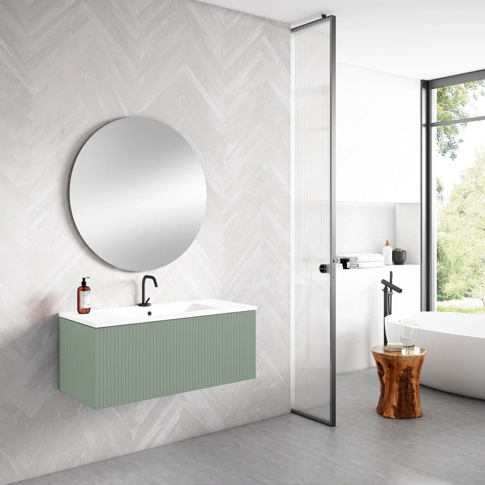 Lucena Bath 24" Bari Vanity with Ceramic Sink in White, Gray, Green or Navy