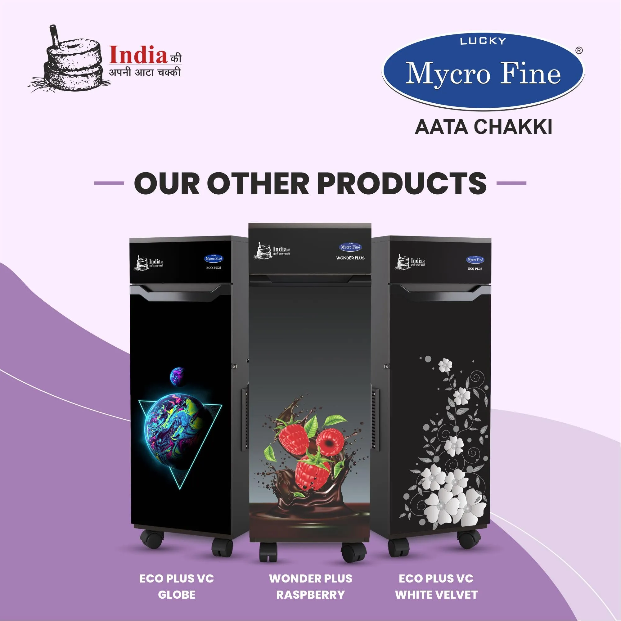 Lucky Mycrofine Super Star Plus 3D Balls Atta Chakki machine 6.5 Kg Capacity Flour Mill Fully Automatic Domestic Made In India for Grinding Various types of Grains
