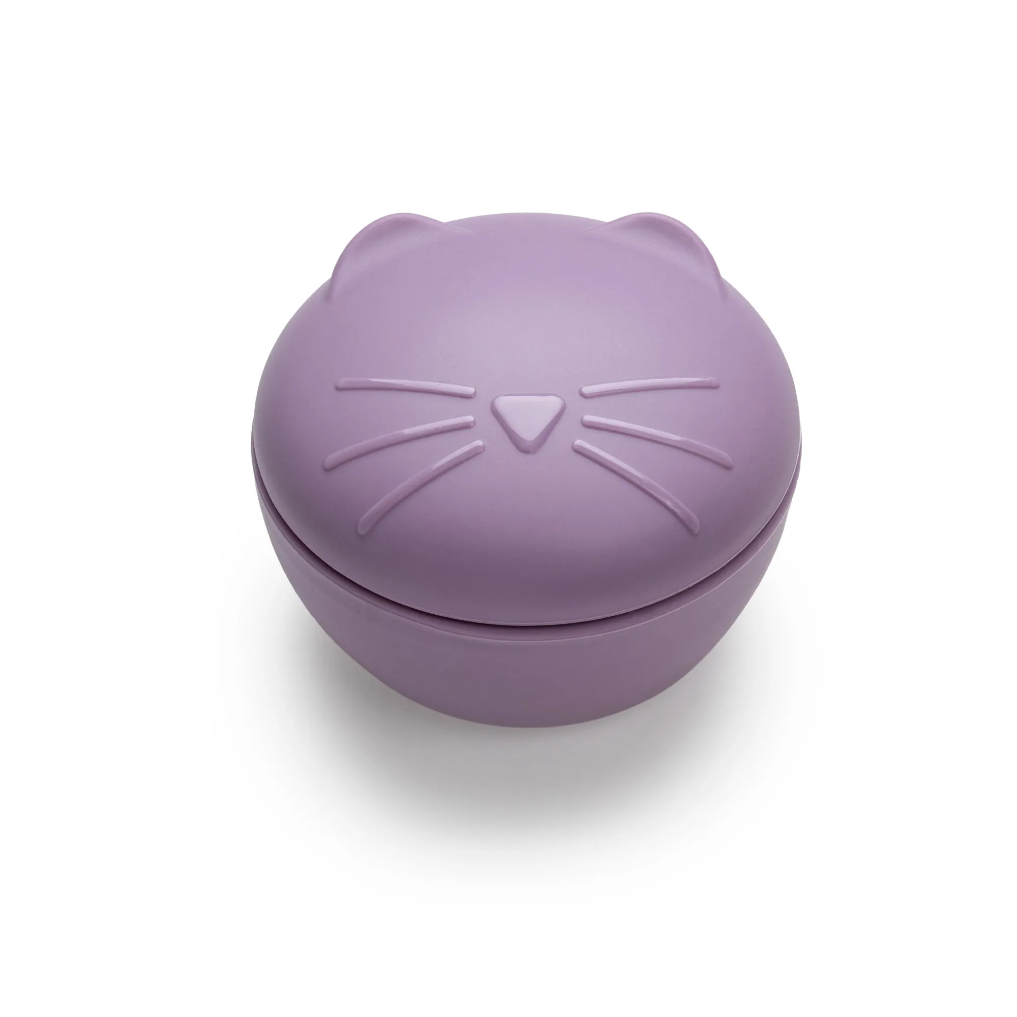 Melii Silicone Purple Cat Bowl with Lid 350 ml - Airtight, and Leakproof Food Storage for Babies, Toddlers, Kids - BPA Free, Microwave Safe, Perfect for On-the-Go Meals Snacks