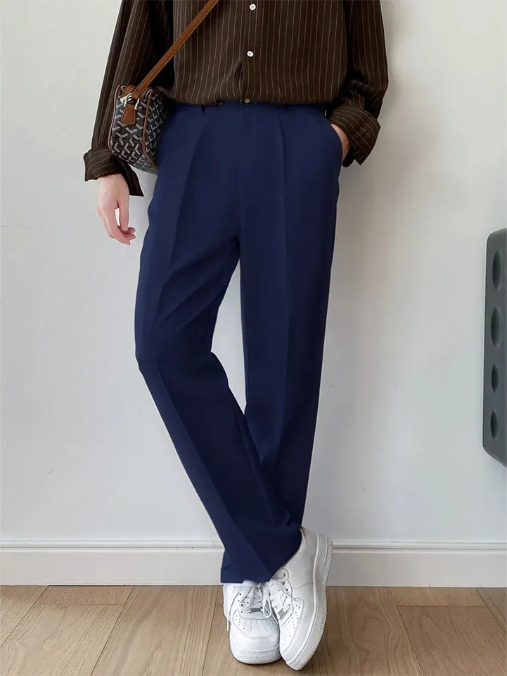 Men Semi Formal Straight Fit Korean Pants