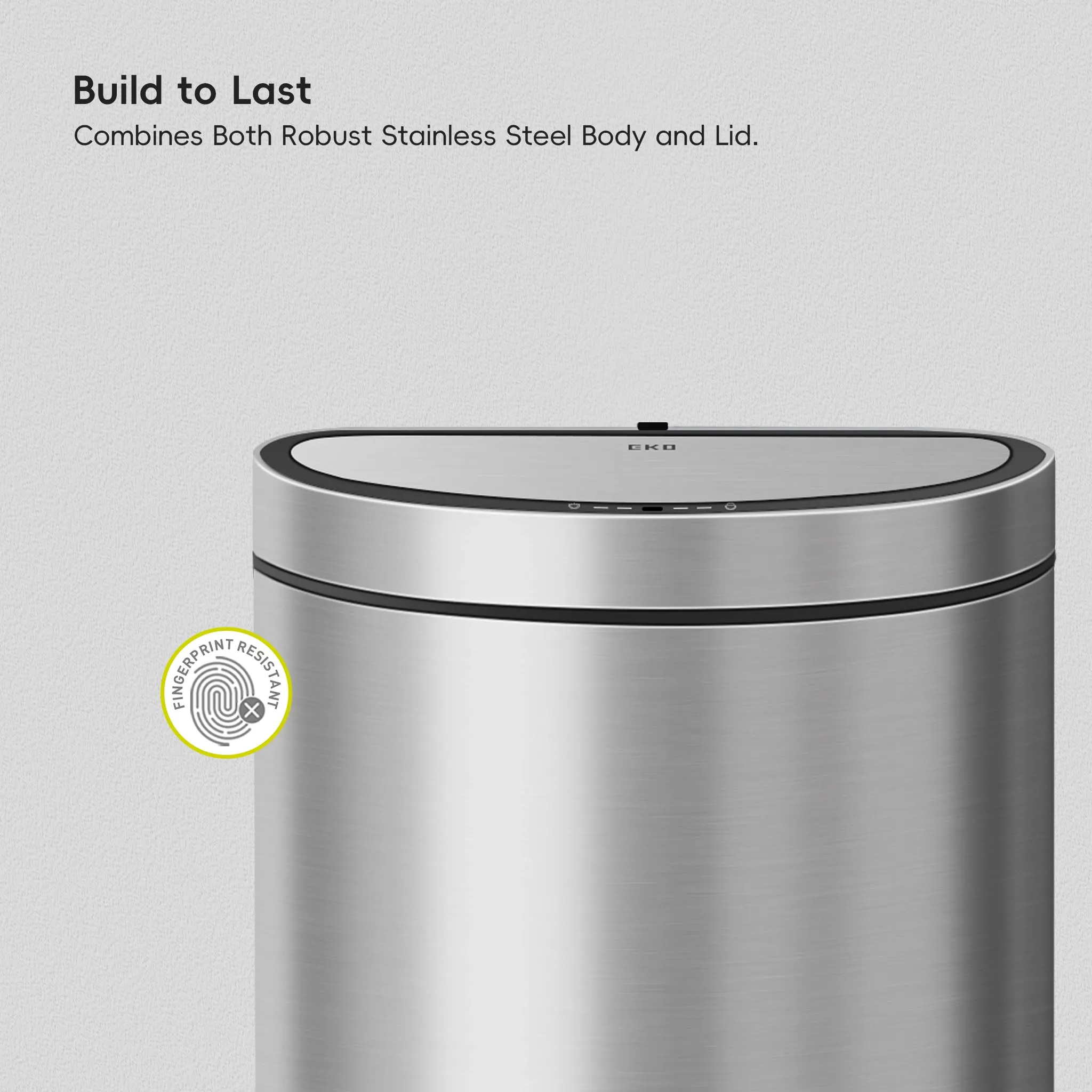 Mirage Semi-Round Motion Sensor Trash Can, 47 Liter / 12.4 Gallon