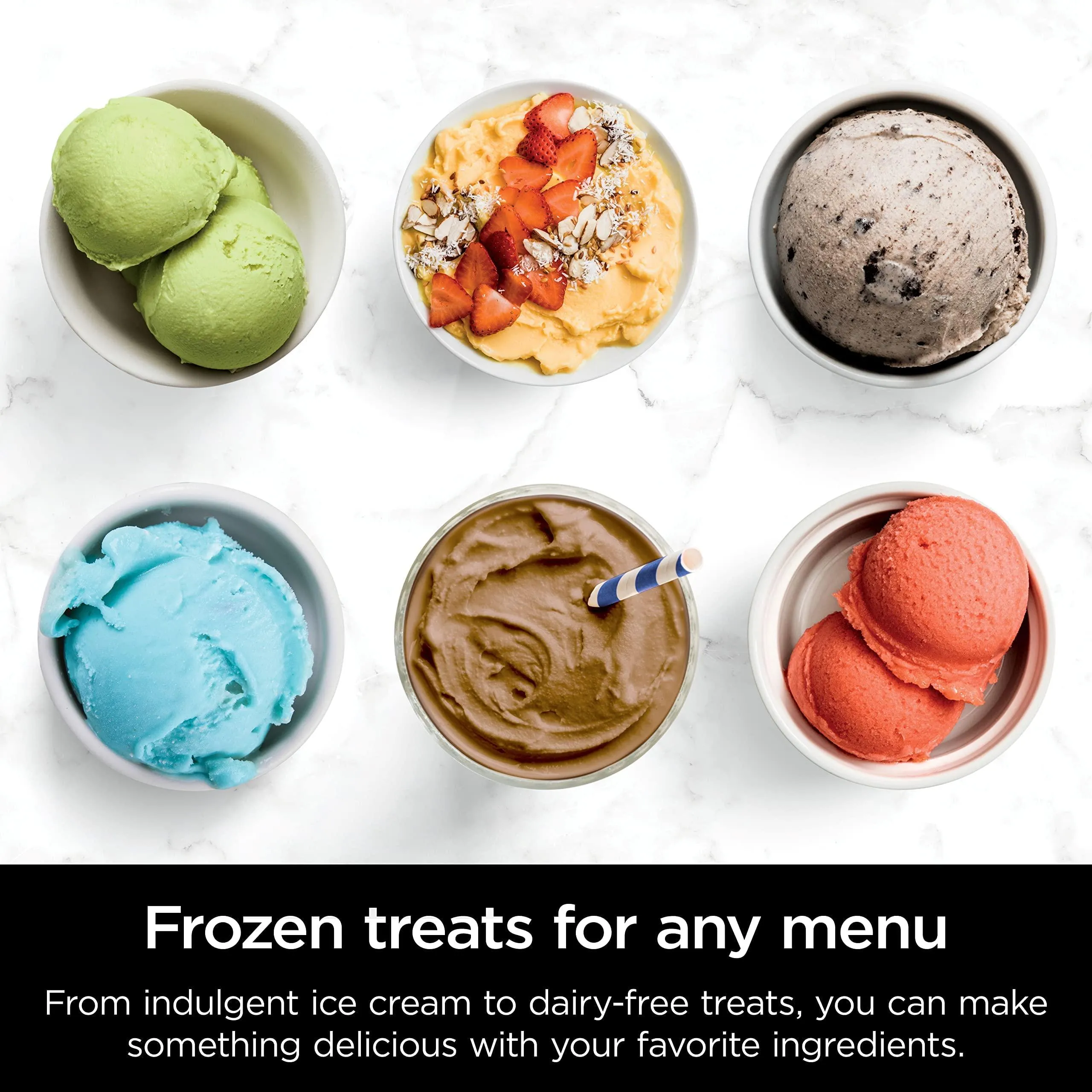 Ninja NC301C, CREAMi Ice Cream, Gelato, Milkshake, Sorbet, Smoothie Bowl, and Lite Ice Cream Maker, 7 One-Touch Programs 16oz
