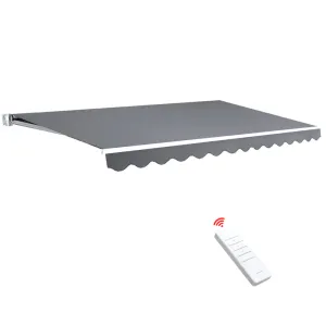 Outdoor Motorised Folding Arm Awning Window Blind Sun Shade Canopy Electric Pearl Grey 3X2.5M