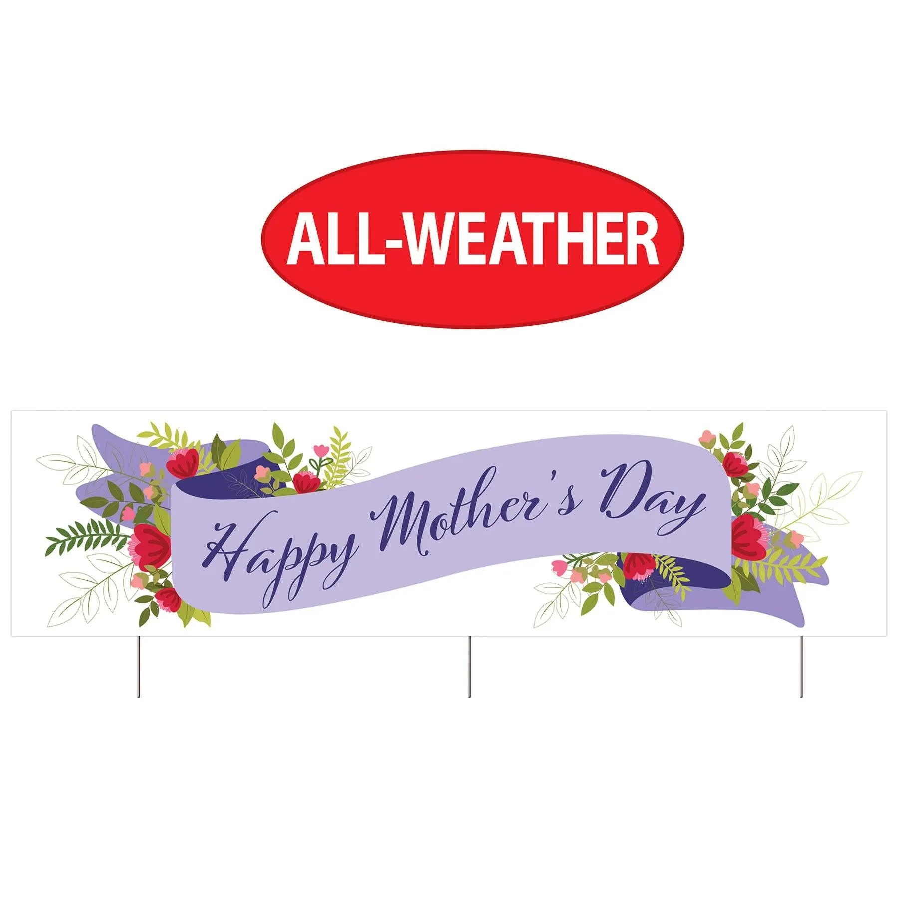 Plastic Jumbo Happy Mother's Day Yard Sign