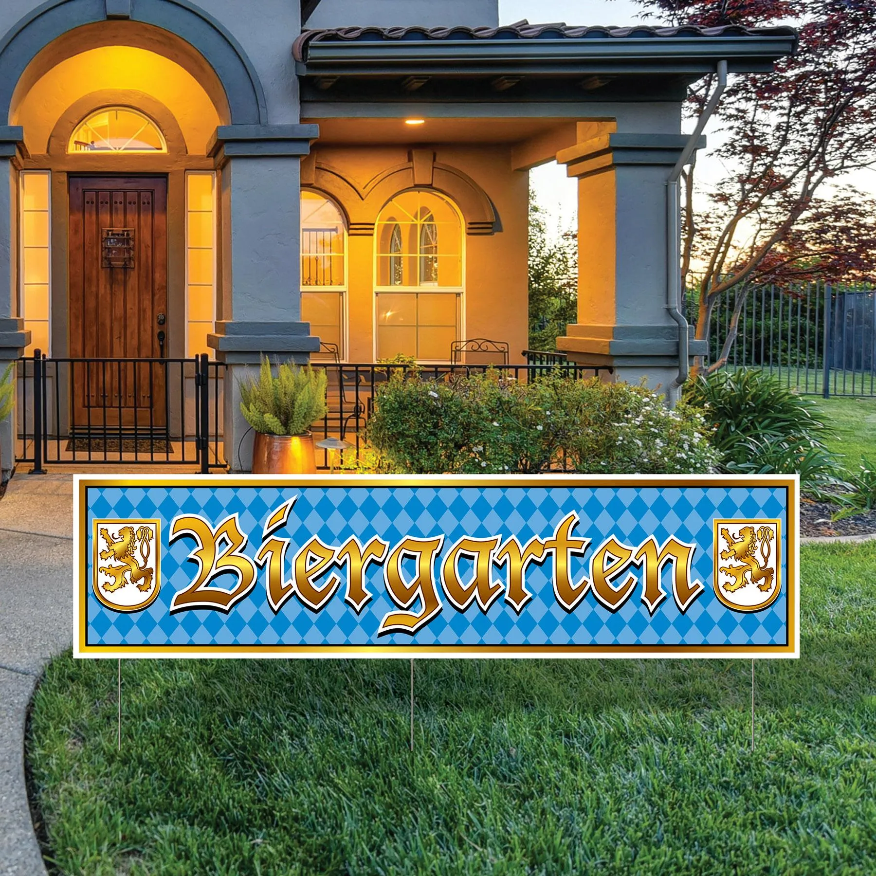 Plastic Jumbo Oktoberfest Biergarten Yard Sign