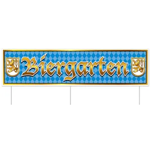 Plastic Jumbo Oktoberfest Biergarten Yard Sign