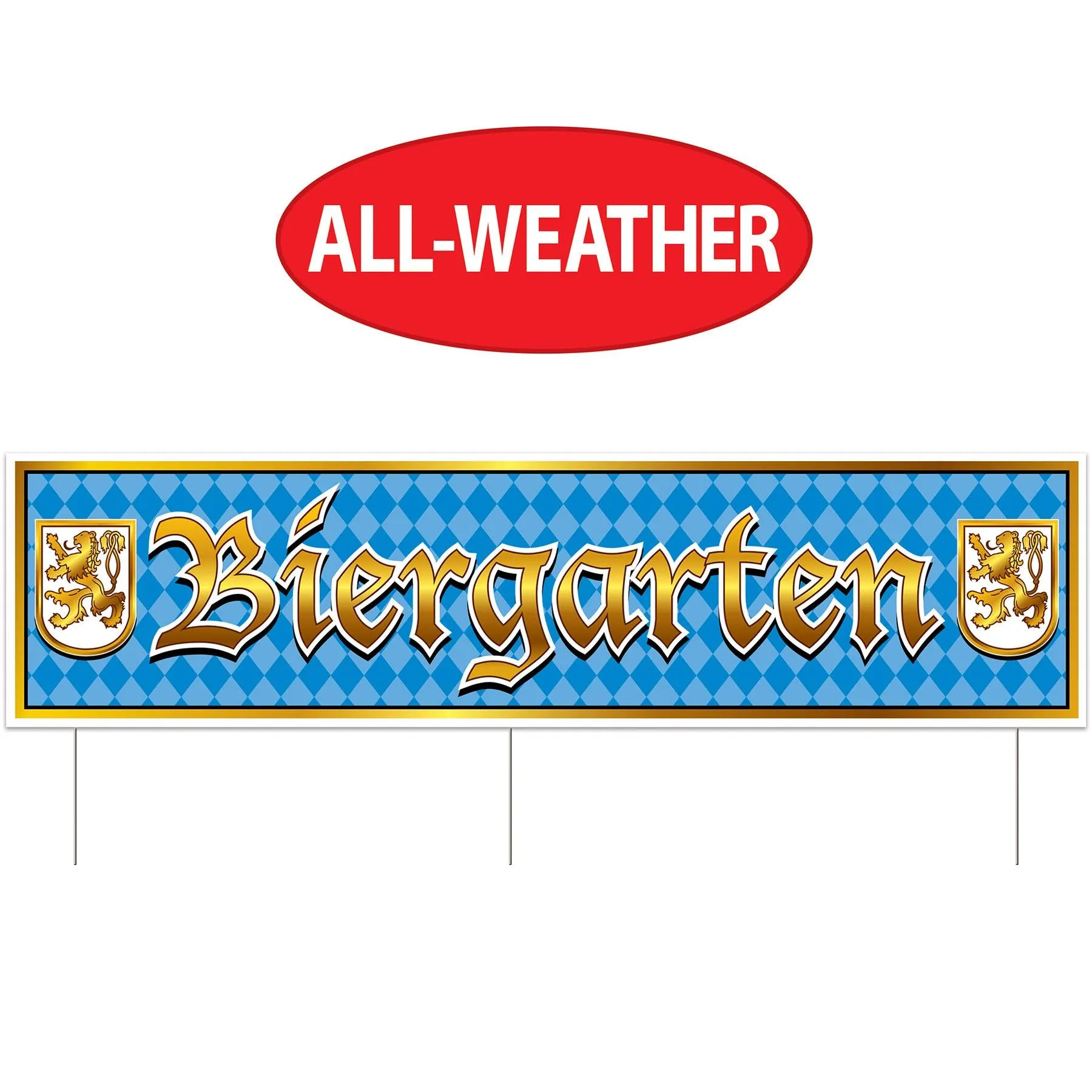 Plastic Jumbo Oktoberfest Biergarten Yard Sign