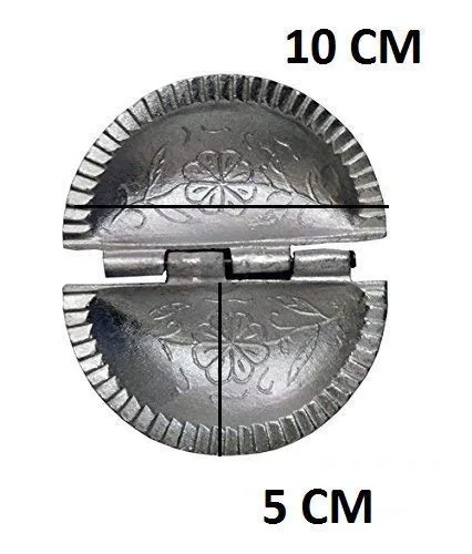 sakoraware Aluminium Gujiya/Gujia Karanji Maker Karjikai Mould Cutter Sacha Machine, Dumpling Maker Kitchen Molds For Festivals, Pack Of 2, Silver, 20 x 15 x 2 Centimeters