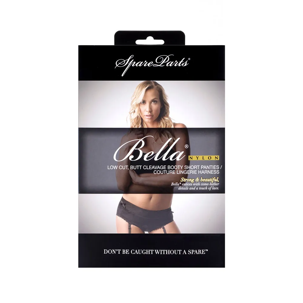 SpareParts Bella Cleavage Booty Short Harness Black Size 3XL