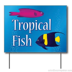 Tropical Fish Curbside Sign, 24"w x 18"h, Full Color Double Sided