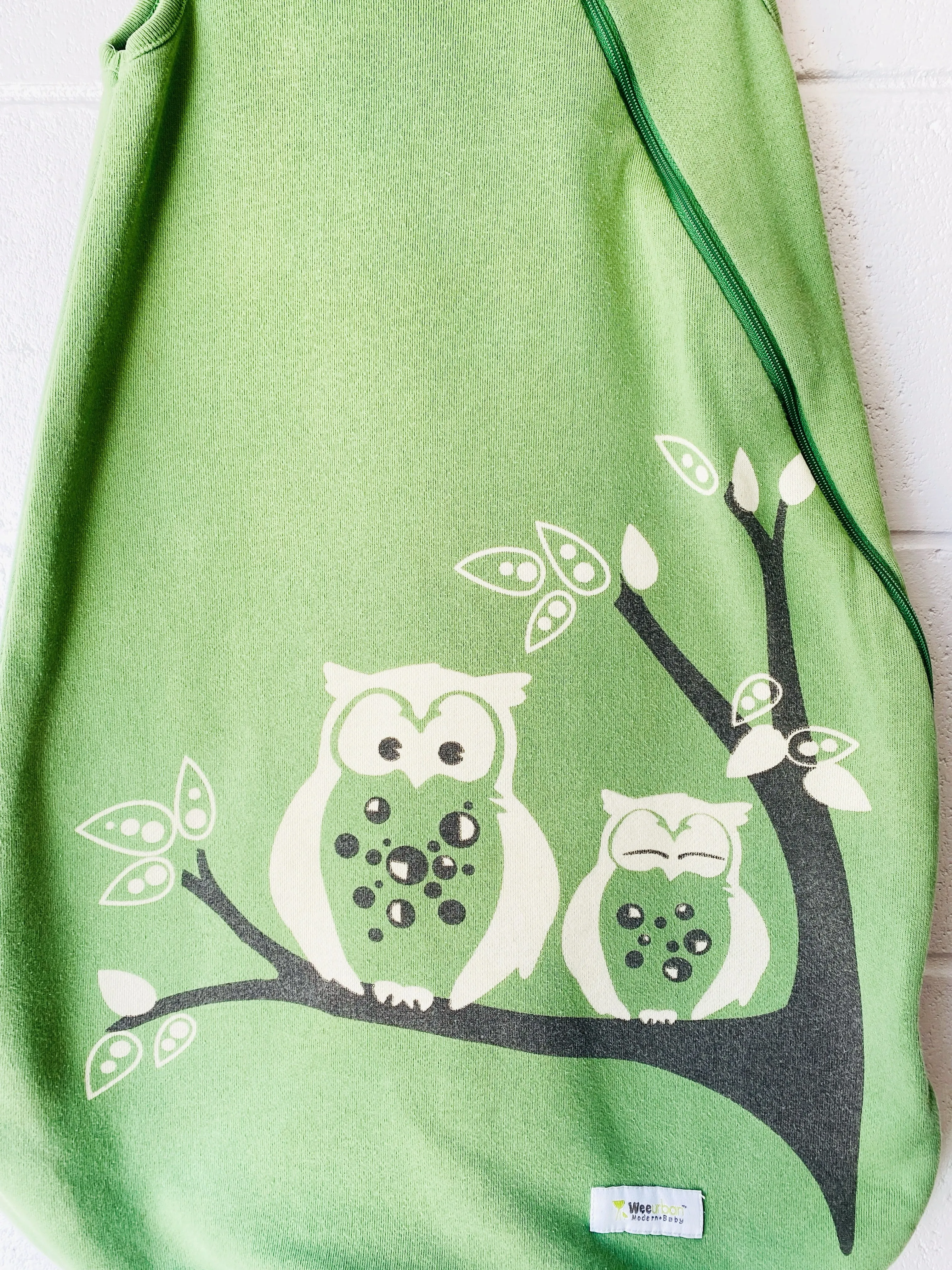 Wee Urban Organic Green Owl Sleep Sack, 0-6 months
