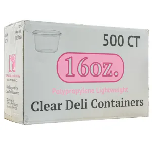 *WHOLESALE* 16oz. Lightweight Deli Containers with Lids | 500 ct/case
