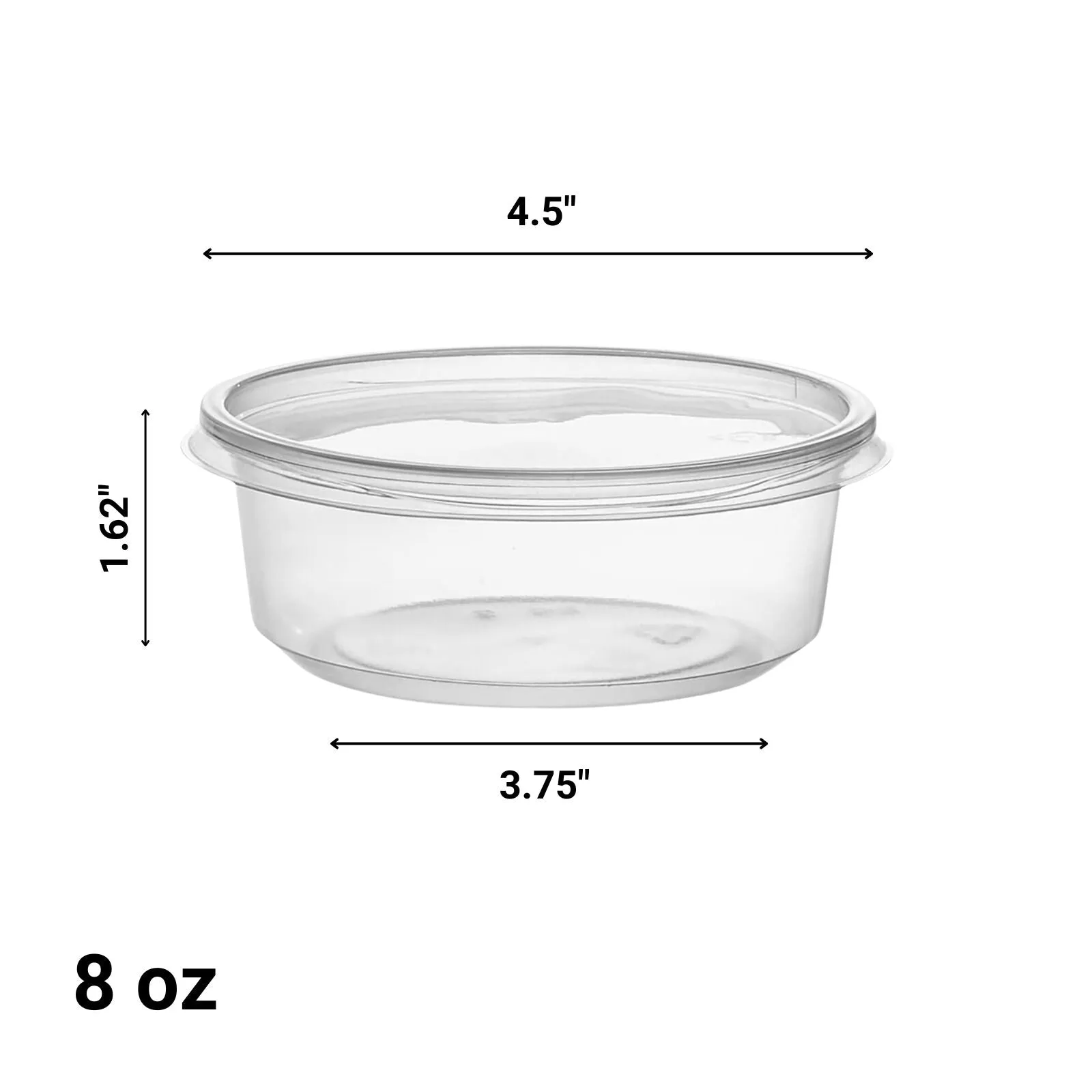 *WHOLESALE* 8oz. Lightweight Deli Containers with Lids | 500 ct/case