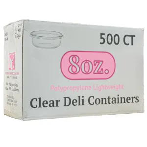 *WHOLESALE* 8oz. Lightweight Deli Containers with Lids | 500 ct/case